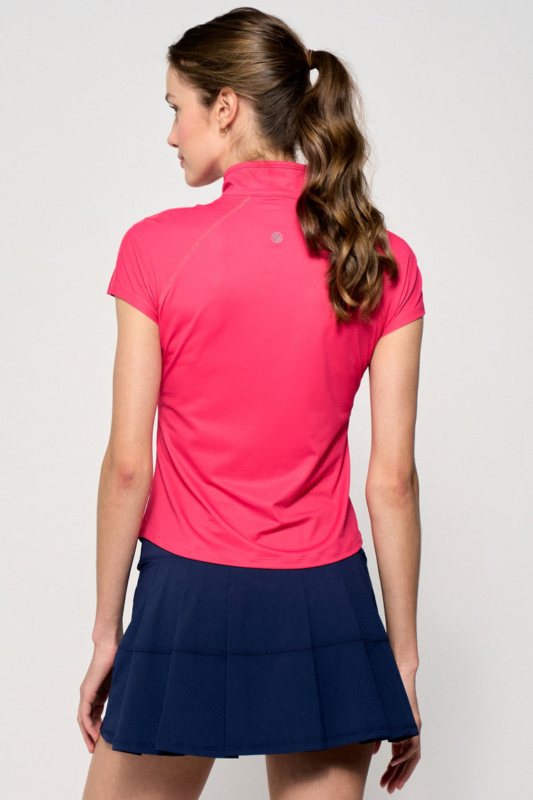 Sly Zip Mock - UPF 50+ Raspberry