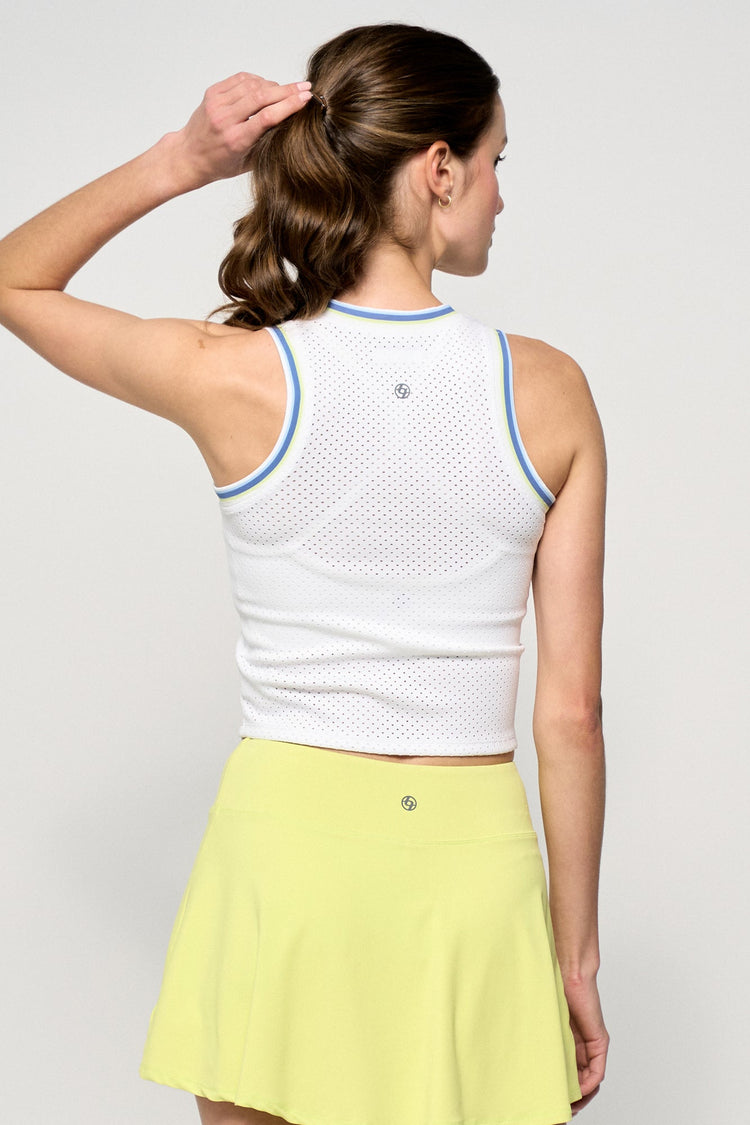 Varsity Tank - White/Cool Blue/Denim Blue/Peridot