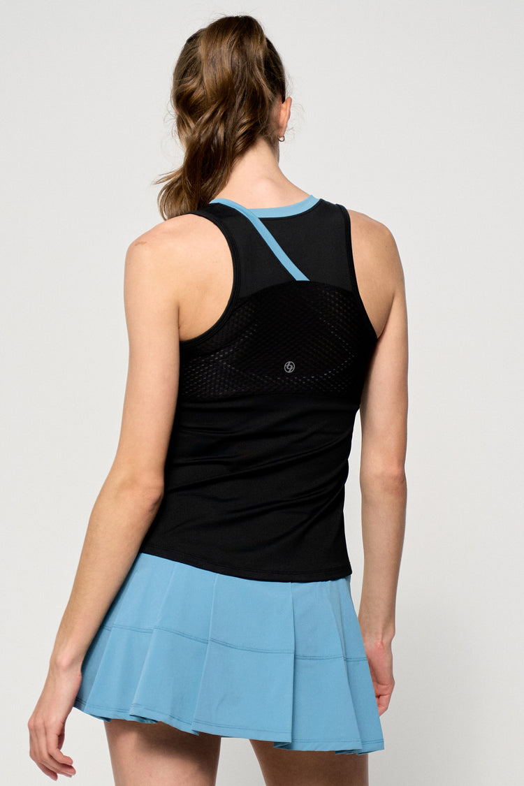 Peek Tank - Black/Dusty Blue