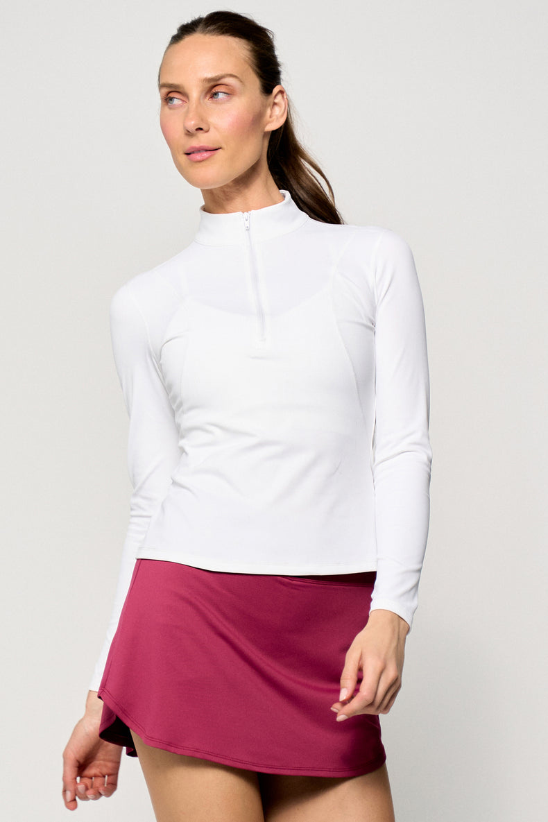 Nolan Zip Mock - White