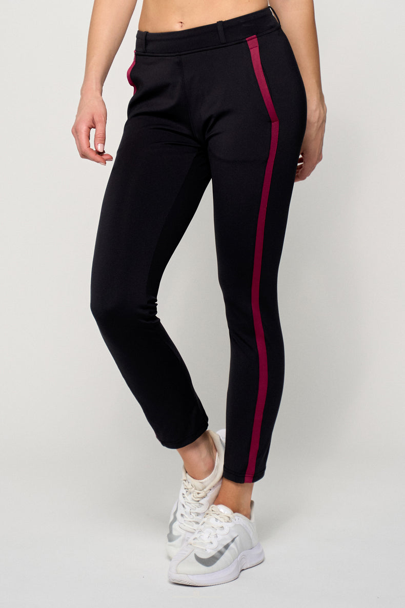 Driver Pant - Black/Burgundy