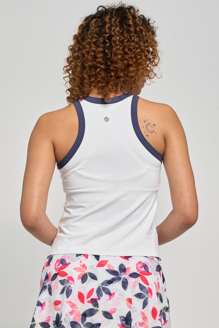 Doubles Tank White/Beet Blue