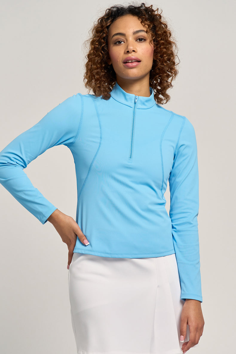 Nolan Zip Mock Blue Shores