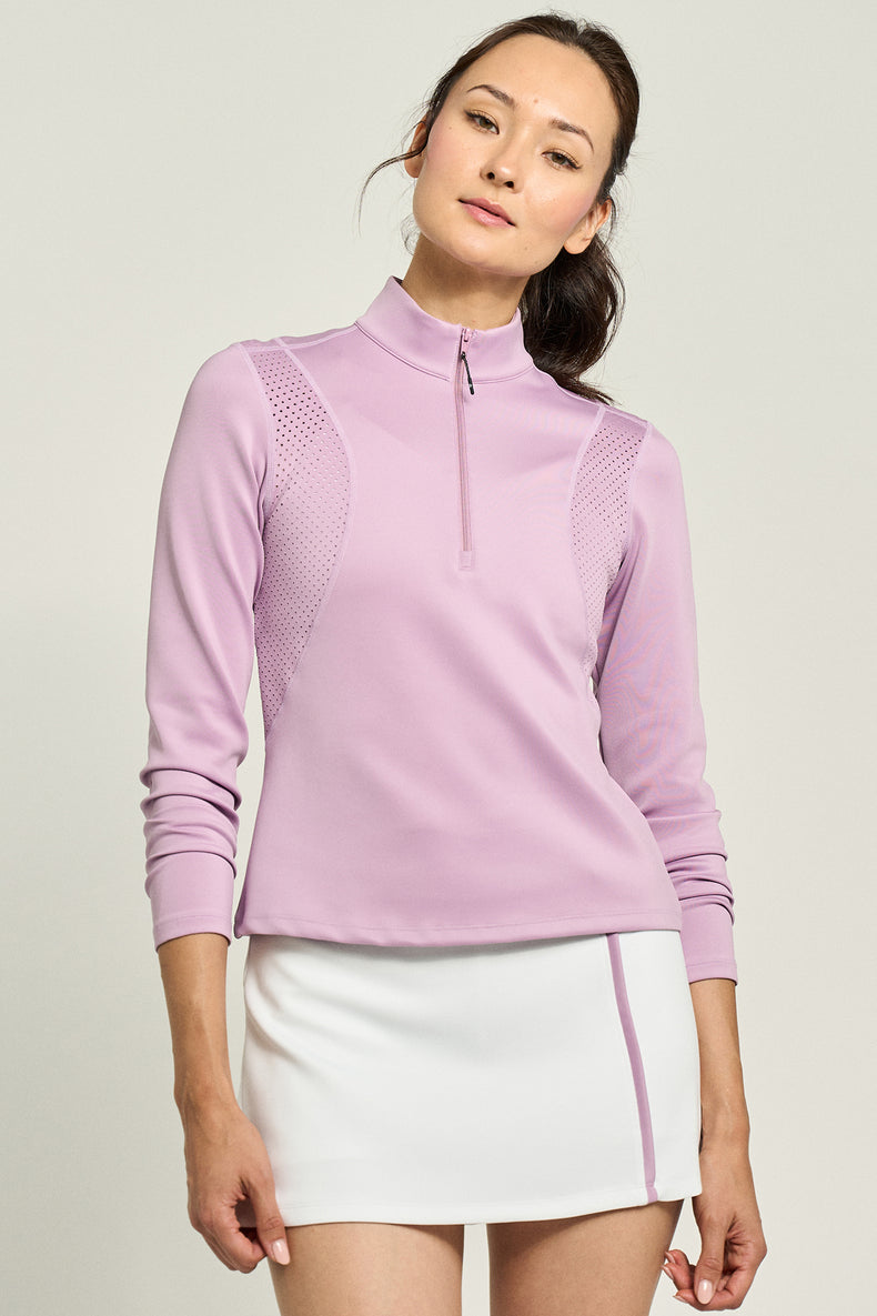 Nolan Zip Mock Lavender