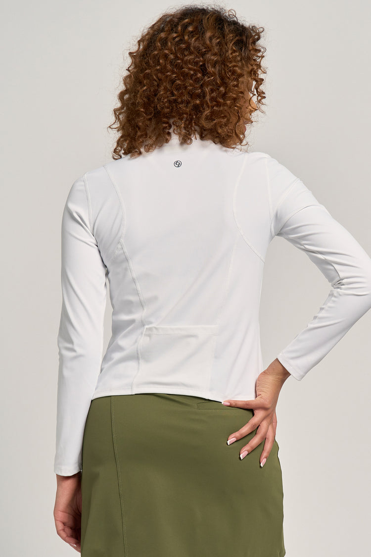 Nolan Zip Mock White