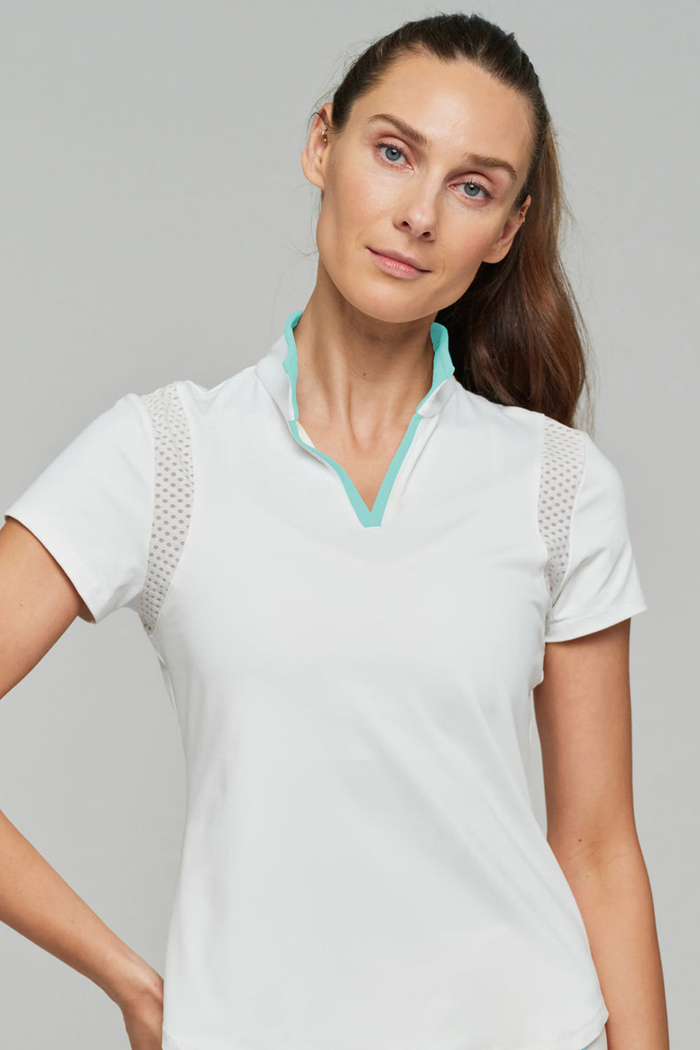 Roller Tee White/Sea Crystal