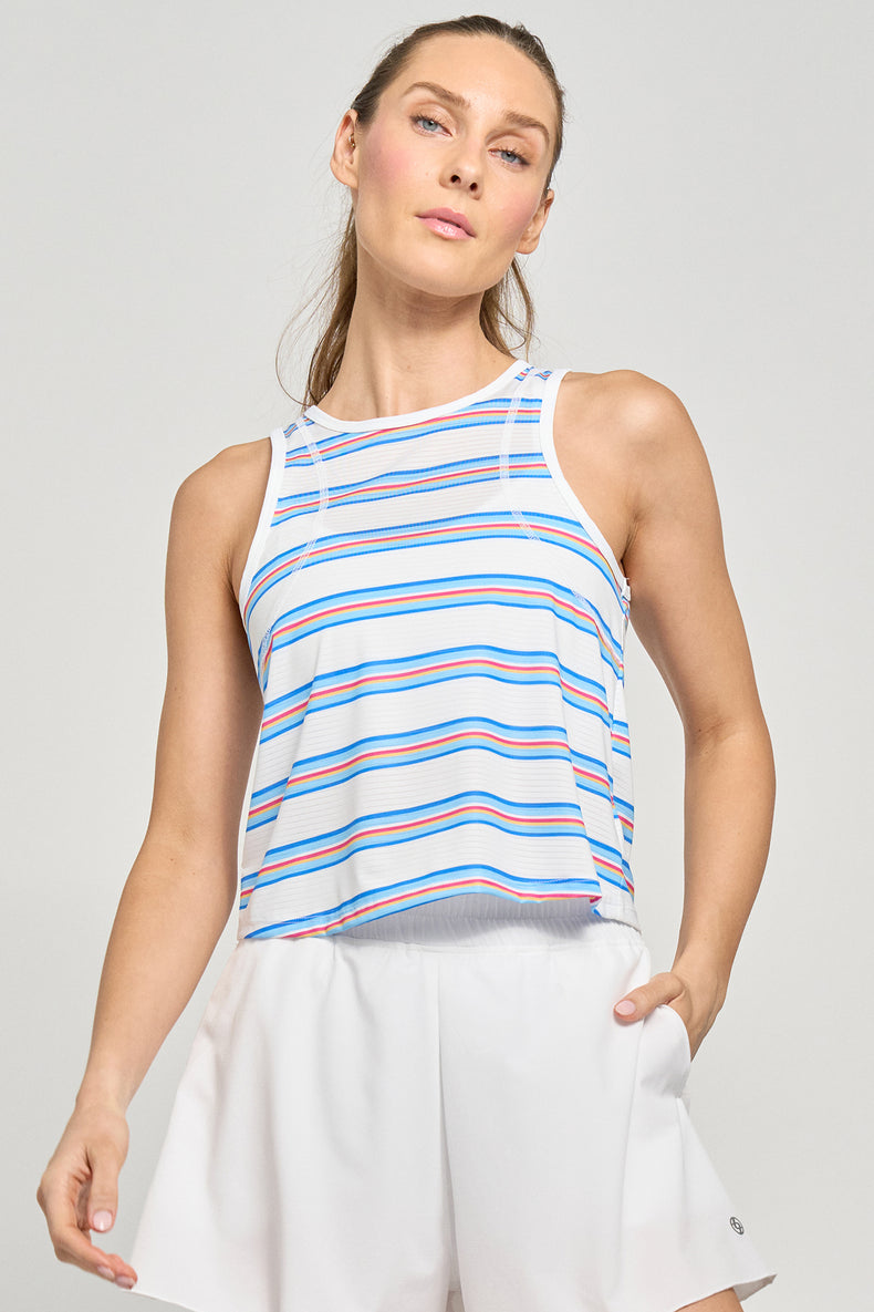 Shift Tank Printed Blue Shores Stripe