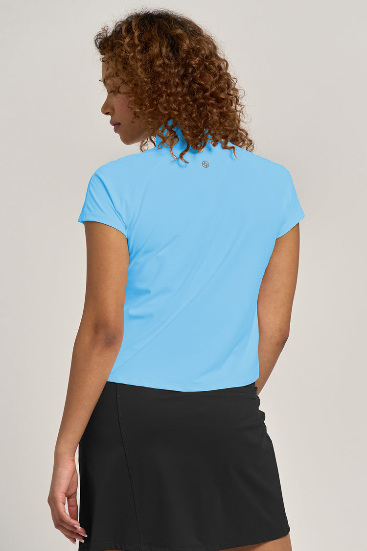 Sly Zip Mock - UPF 50+ Blue Shores