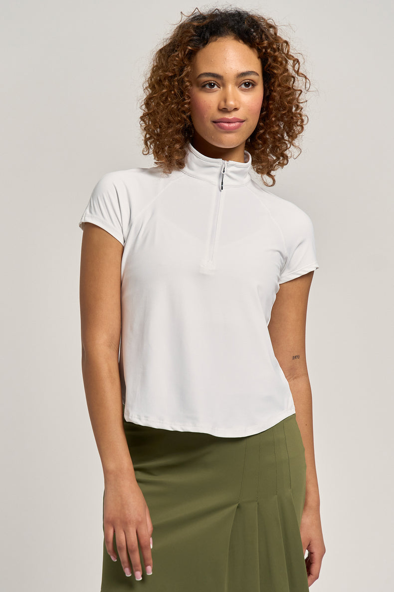 Sly Zip Mock - UPF 50+ White