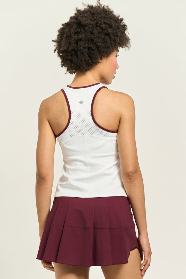 Starter Tank White/Cabernet Burgundy