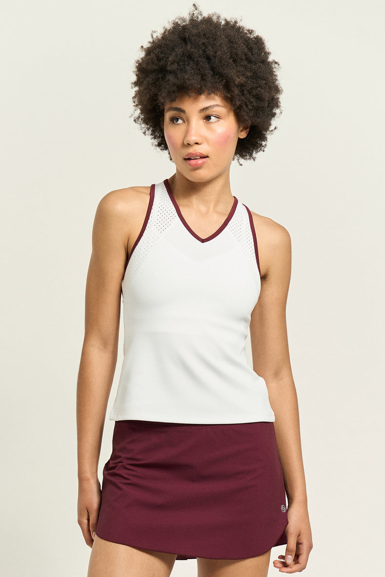 Starter Tank White/Cabernet Burgundy