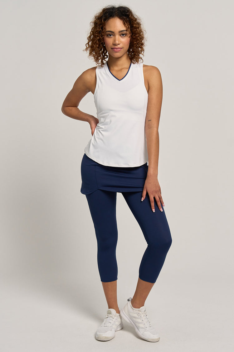 Victory Tank - White/Dark Navy