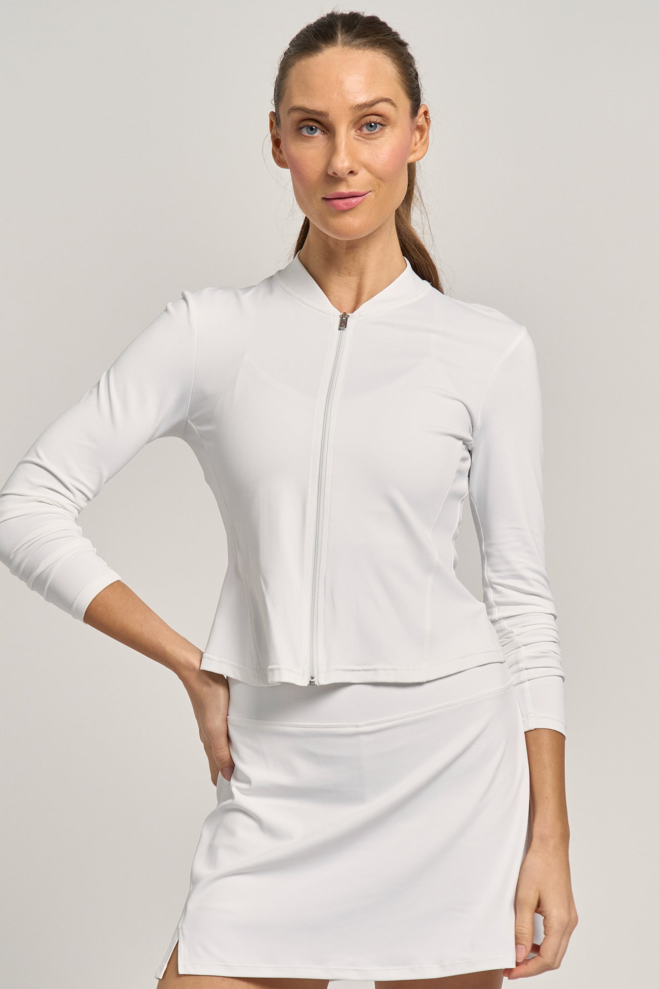 Zip Up Long Sleeve White – LIJA
