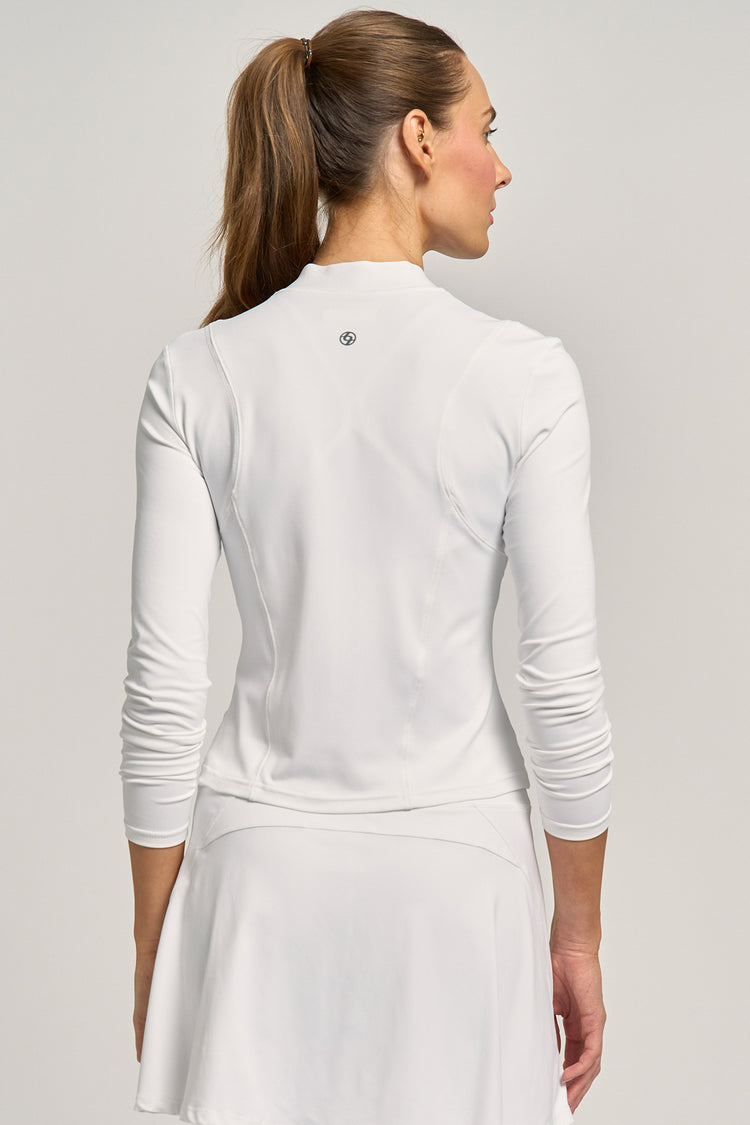 Zip Up Long Sleeve White
