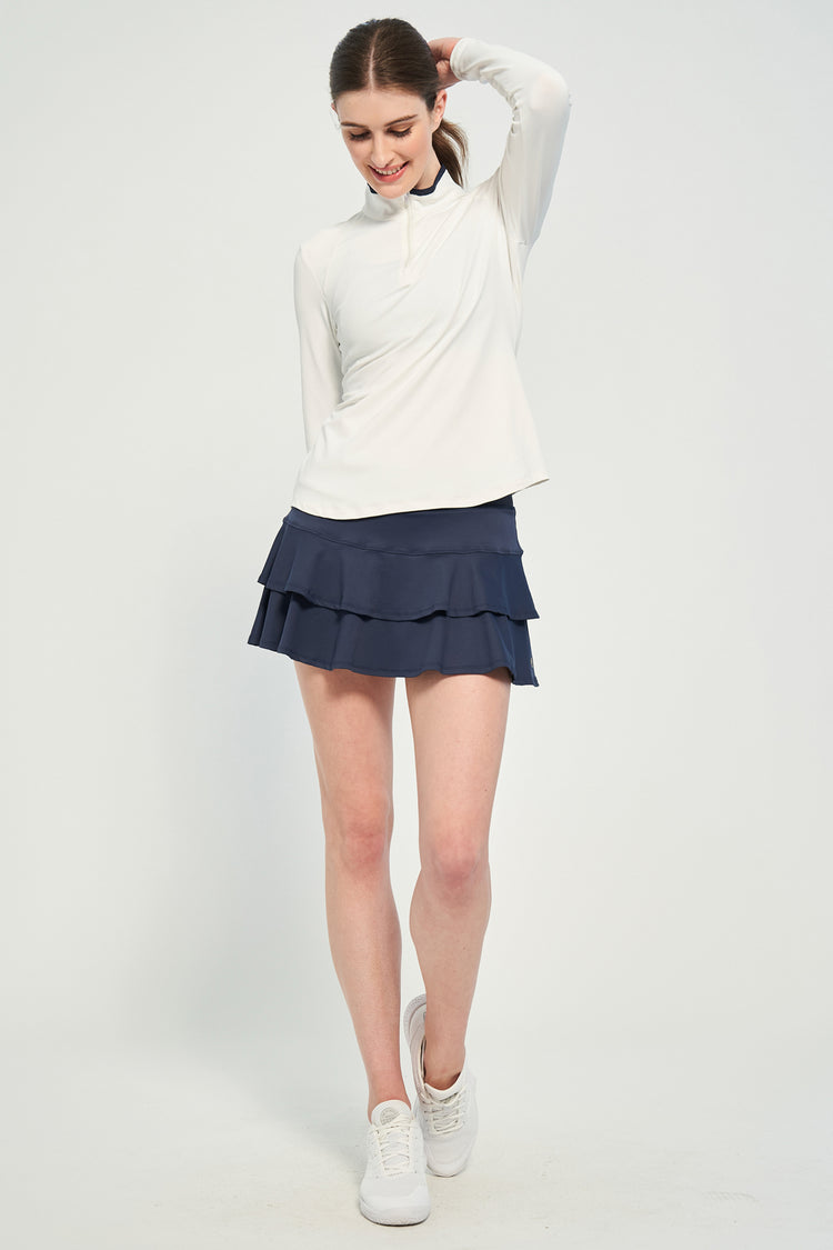 Angle Top - White/Dark Navy