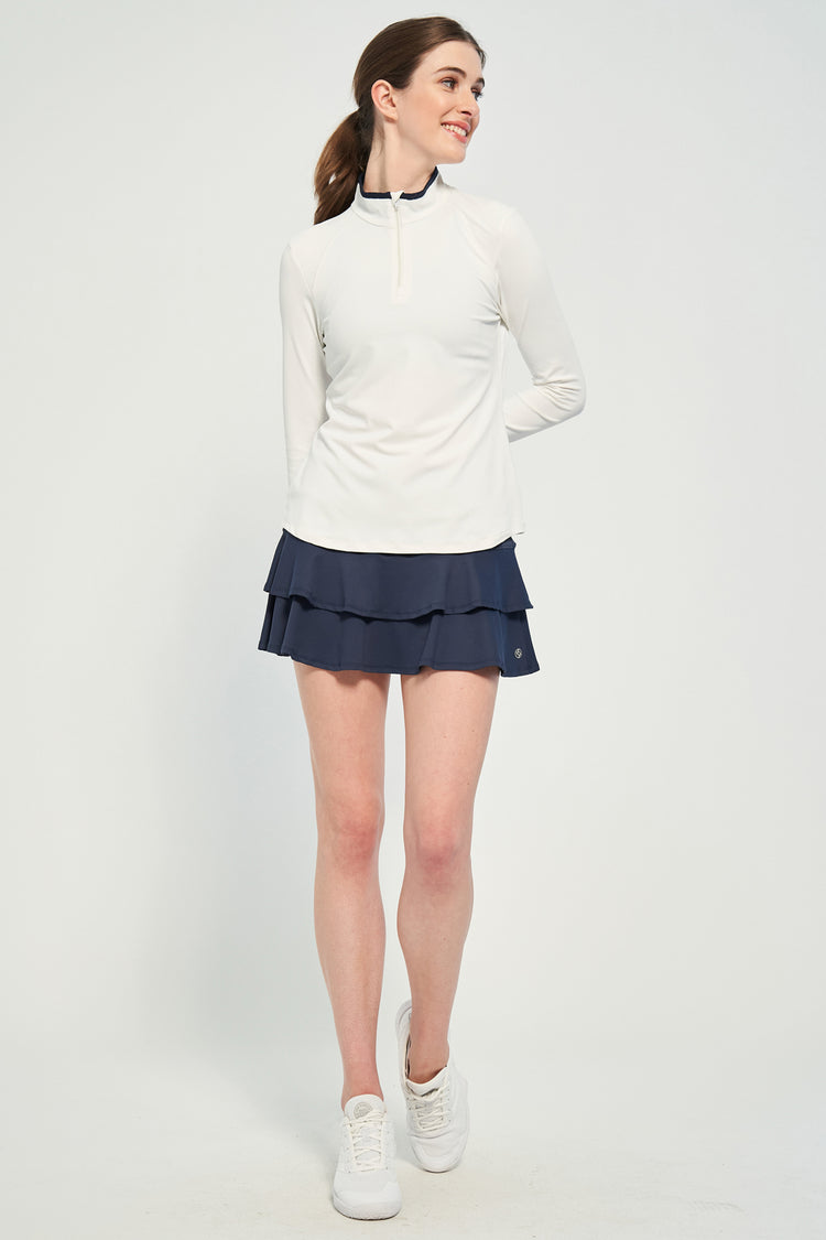 Angle Top - White/Dark Navy