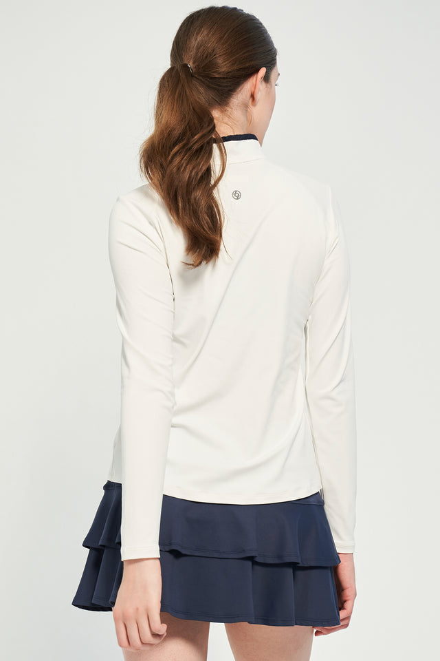 Angle Top - White/Dark Navy