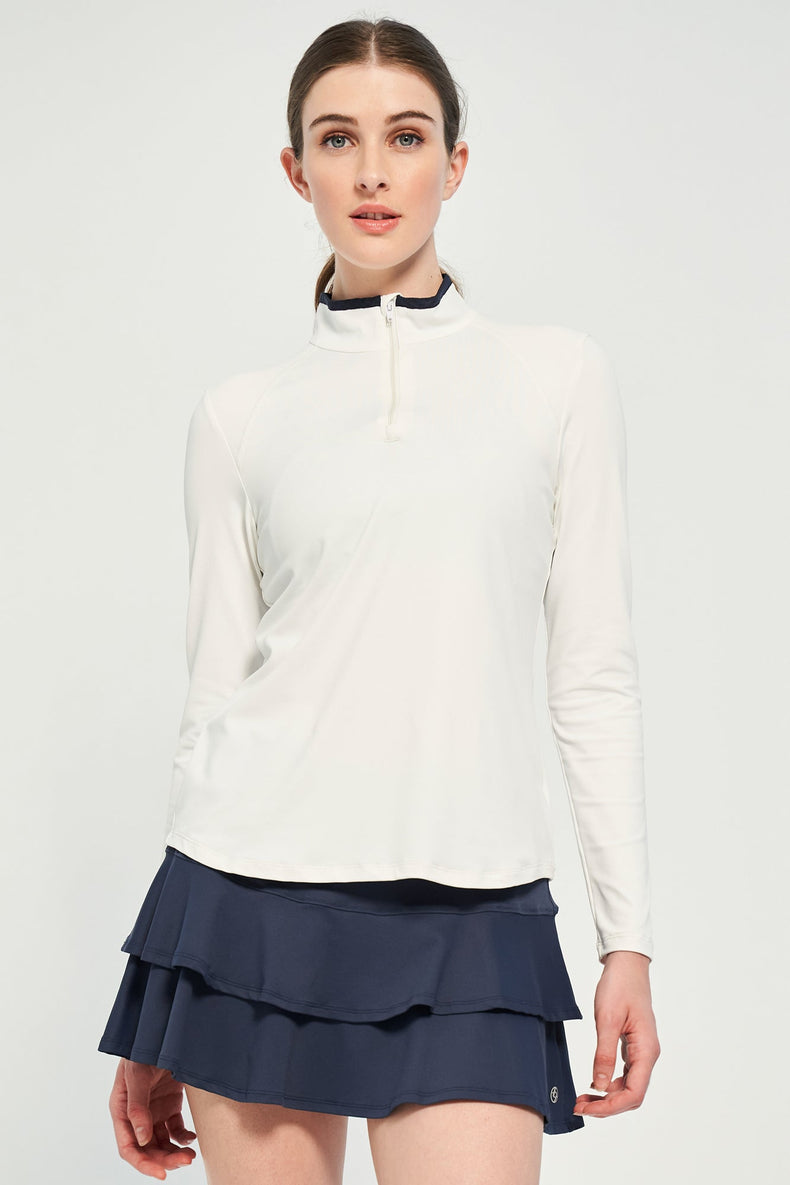 Angle Top - White/Dark Navy