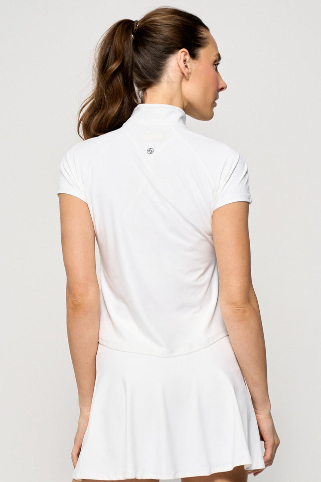Sly Zip Mock - UPF 50+ White