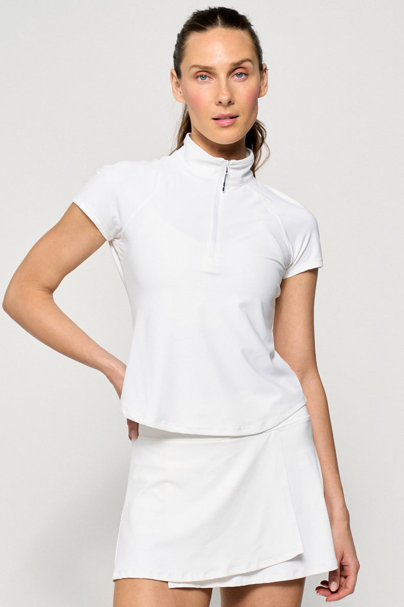 Sly Zip Mock - UPF 50+ White