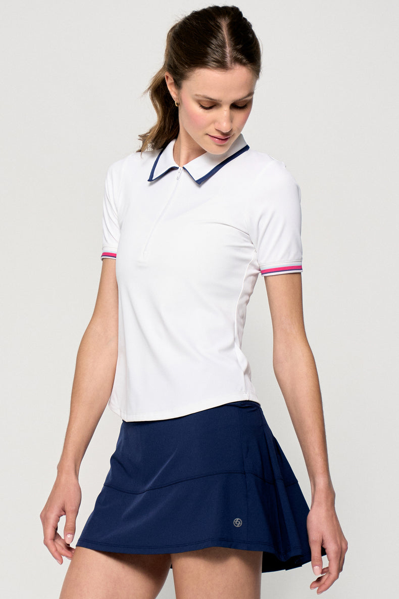 Tee Polo - White/Marine