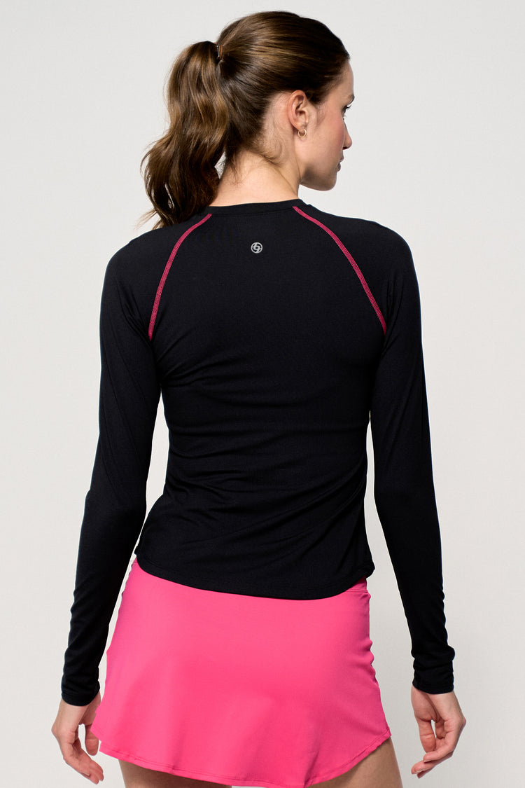 Bella Top - Black/Bright Pink