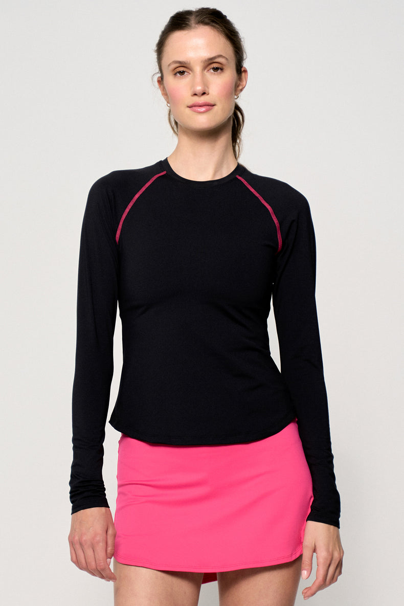 Bella Top - Black/Bright Pink