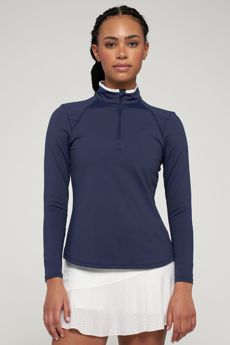 Angle Top - Dark Navy/White