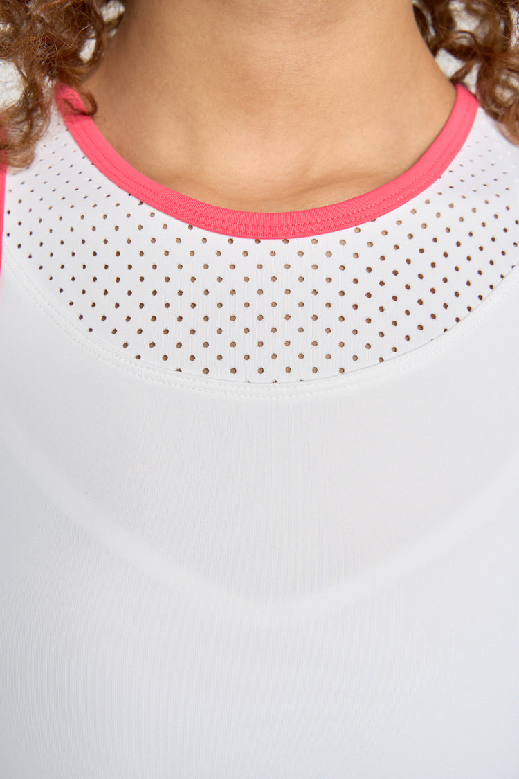 City Dress White/Hibiscus