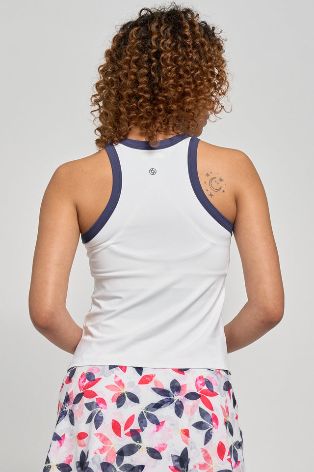 Doubles Tank White/Beet Blue