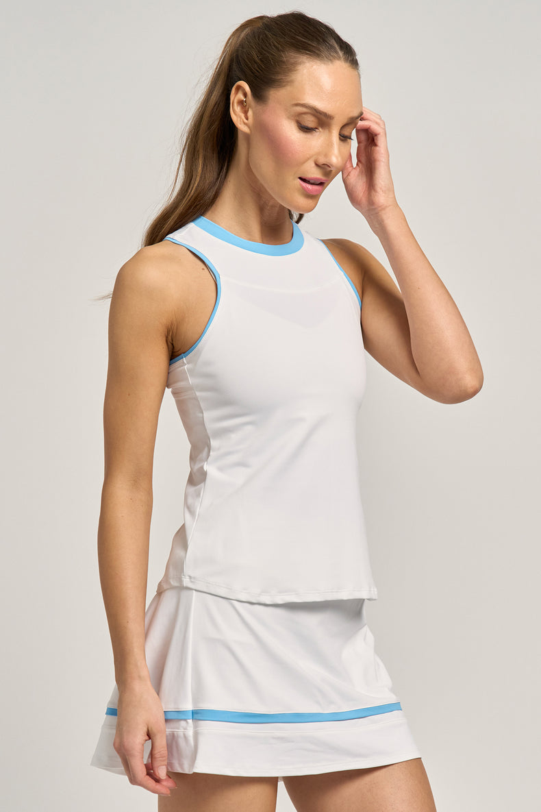 Gracey Tank White/Blue Shores