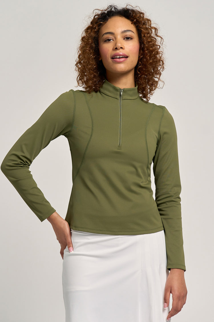 Nolan Zip Mock Avocado