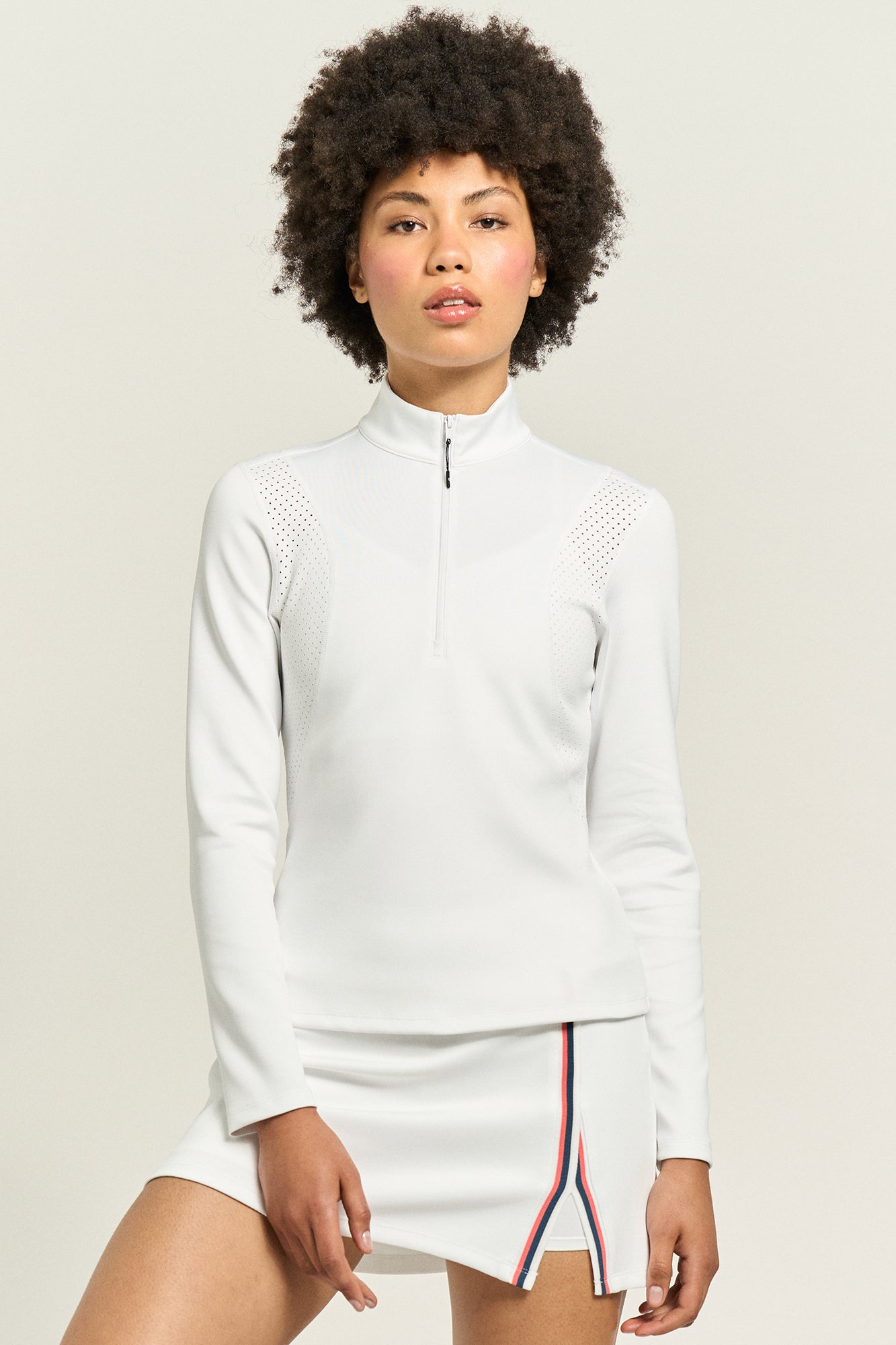 Nolan Zip Mock White – LIJA