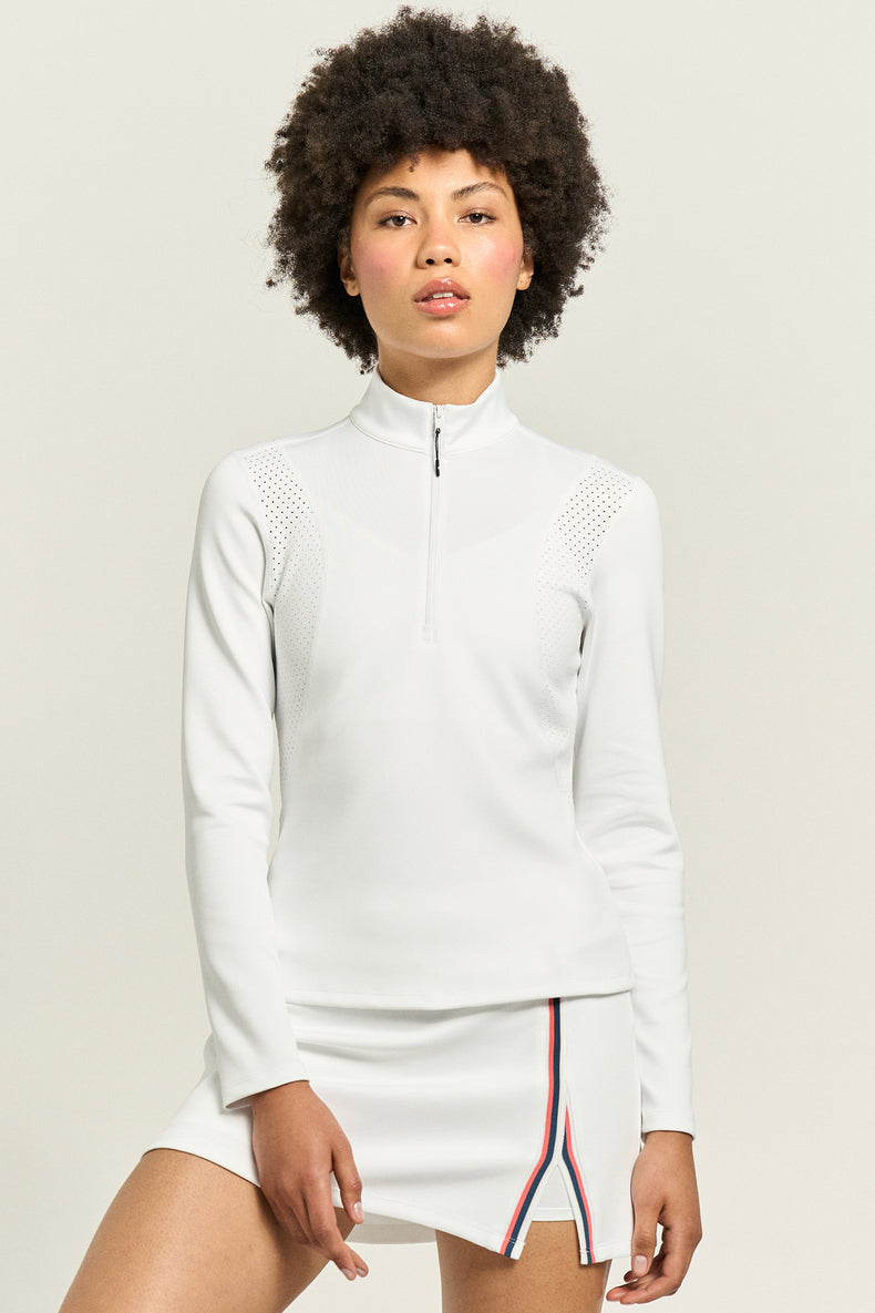 Nolan Zip Mock White