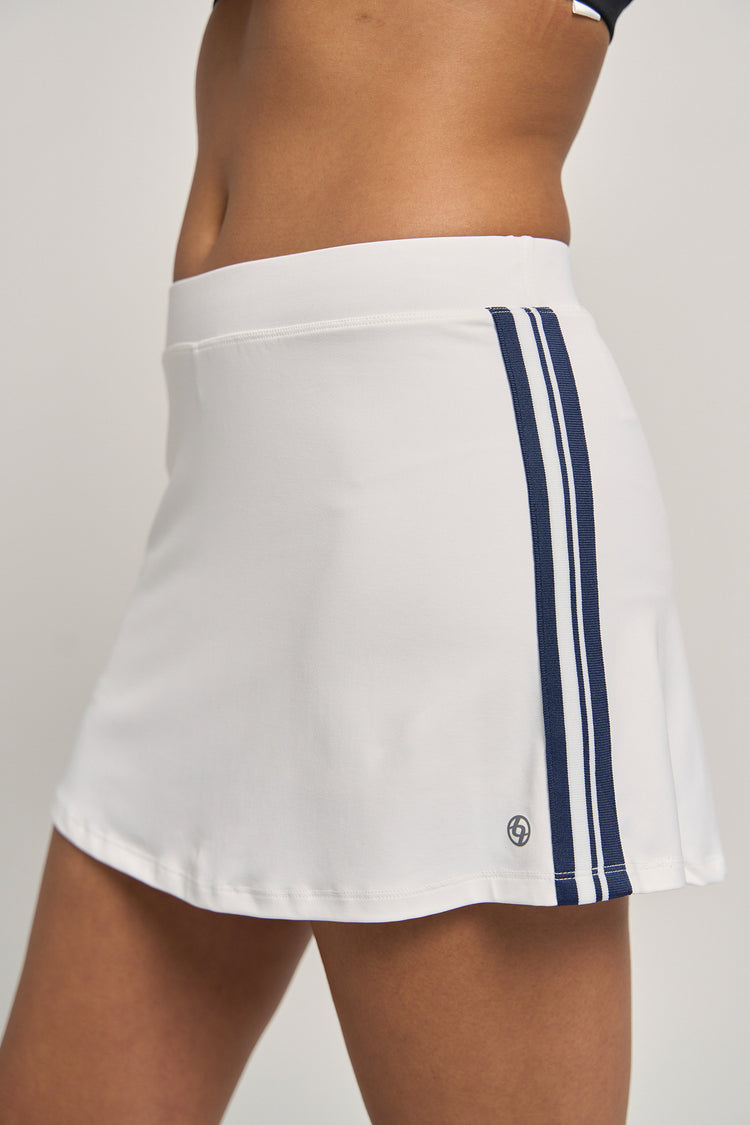 Racer Skort 13" - White/Dark Navy