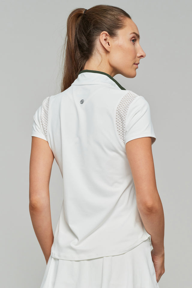 Roller Tee White/Hunter Green