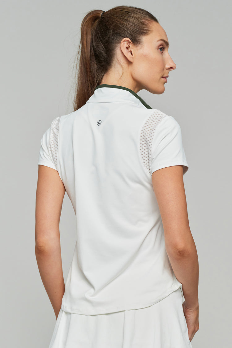Roller Tee White/Hunter Green