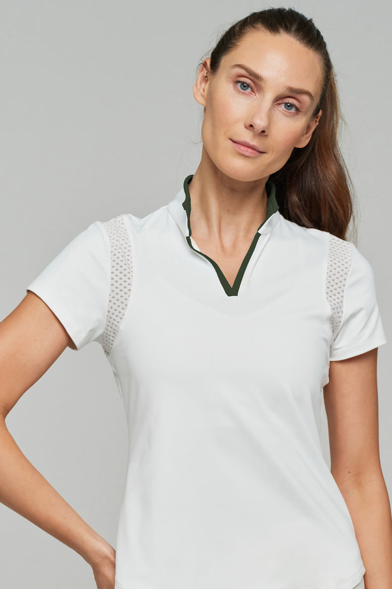 Roller Tee White/Hunter Green