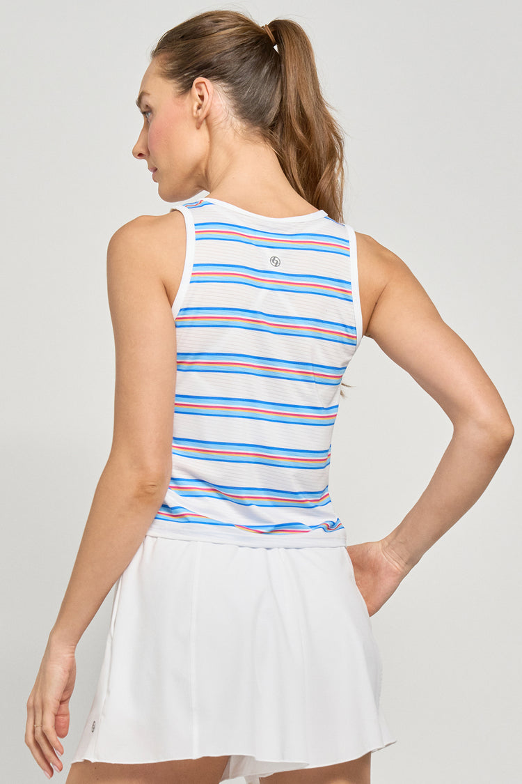 Shift Tank Printed Blue Shores Stripe