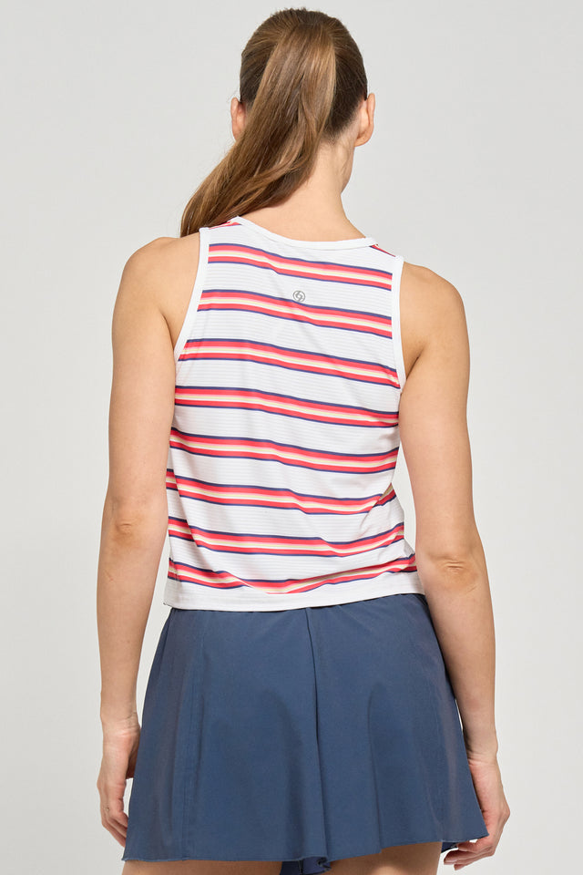 Shift Tank Printed Hibiscus Stripe