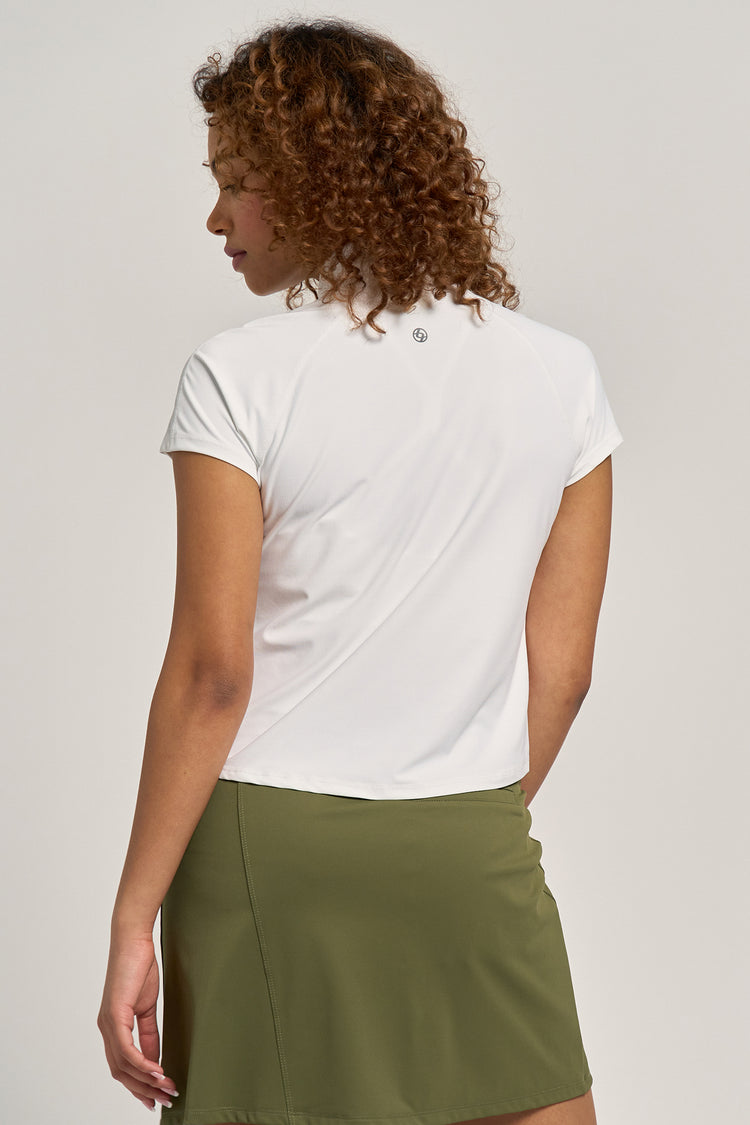 Sly Zip Mock - UPF 50+ White