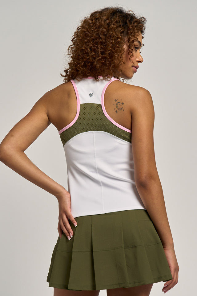 Starter Tank White/Avocado/Peony
