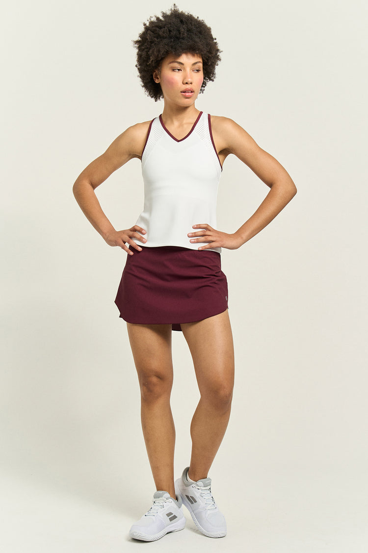 Starter Tank White/Cabernet Burgundy