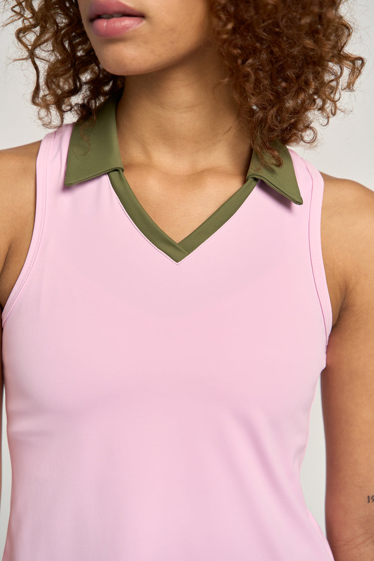 V-Neck Tank Peony/Avocado