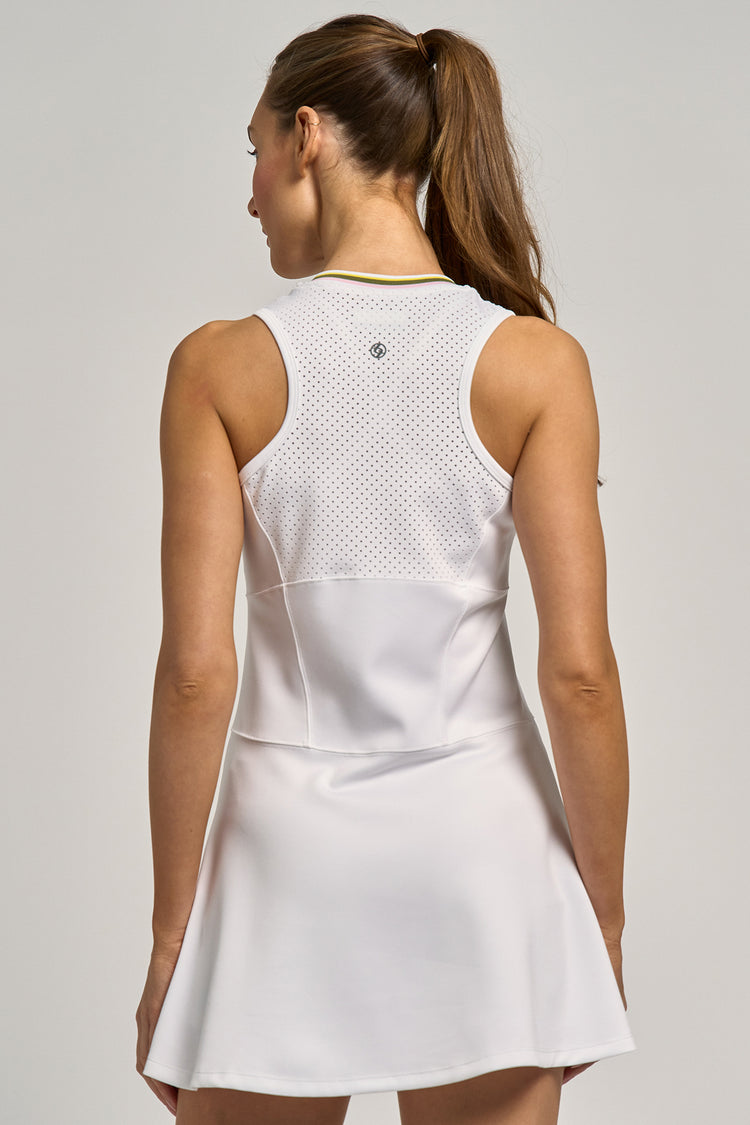Vivian Dress White/Avocado Multi