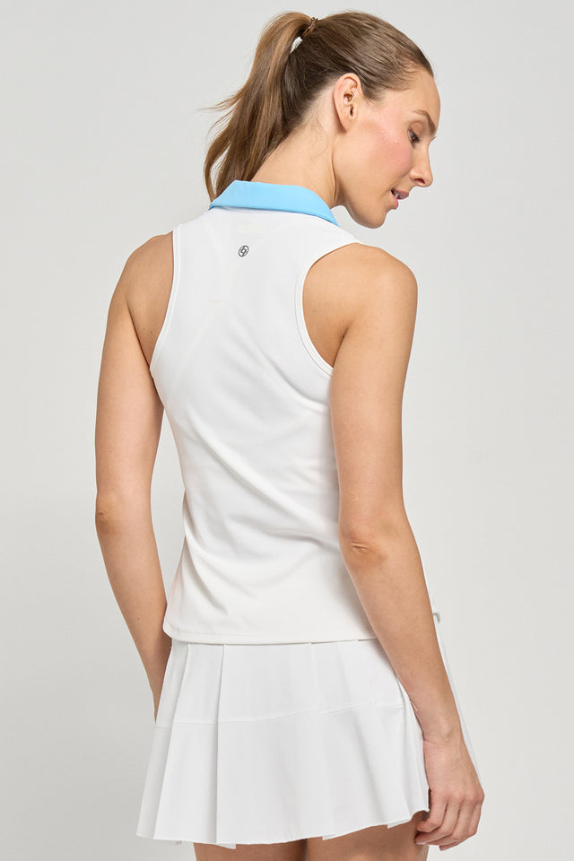 V-Neck Tank White/Blue Shores