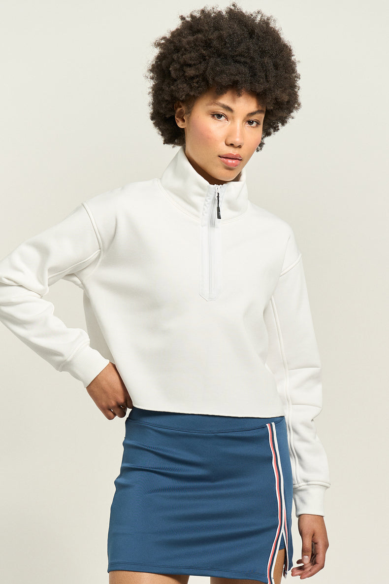 Zip It Up Pullover White