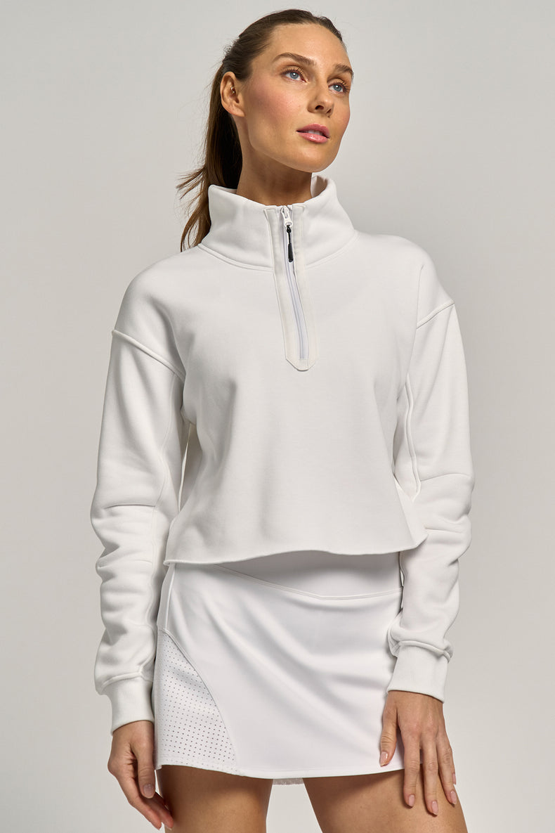 Zip It Up Pullover White