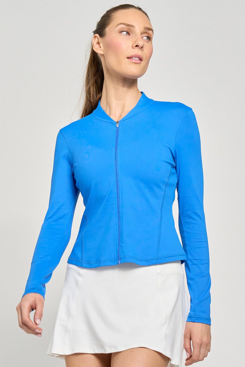Zip Up Long Sleeve Cobalt