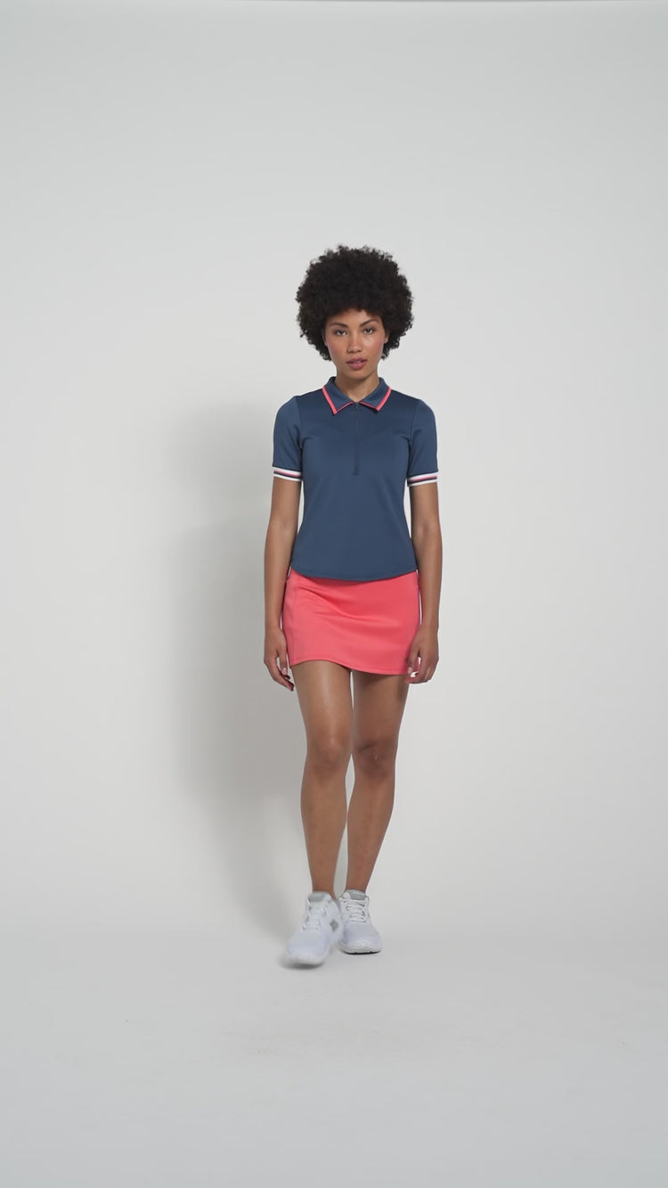Tee Polo Night Blue/Coral Reef